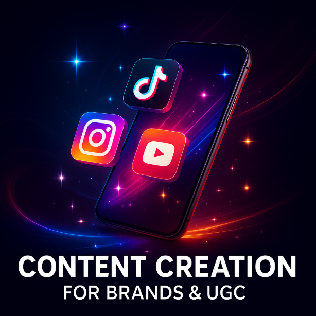 Content Creation for Brands & UGC – AI-Assisted Social | Belfast Northern Ireland Content creation for brands & UGC: AI-made videos/photos for Instagram, TikTok, YouTube — Belfast NI.