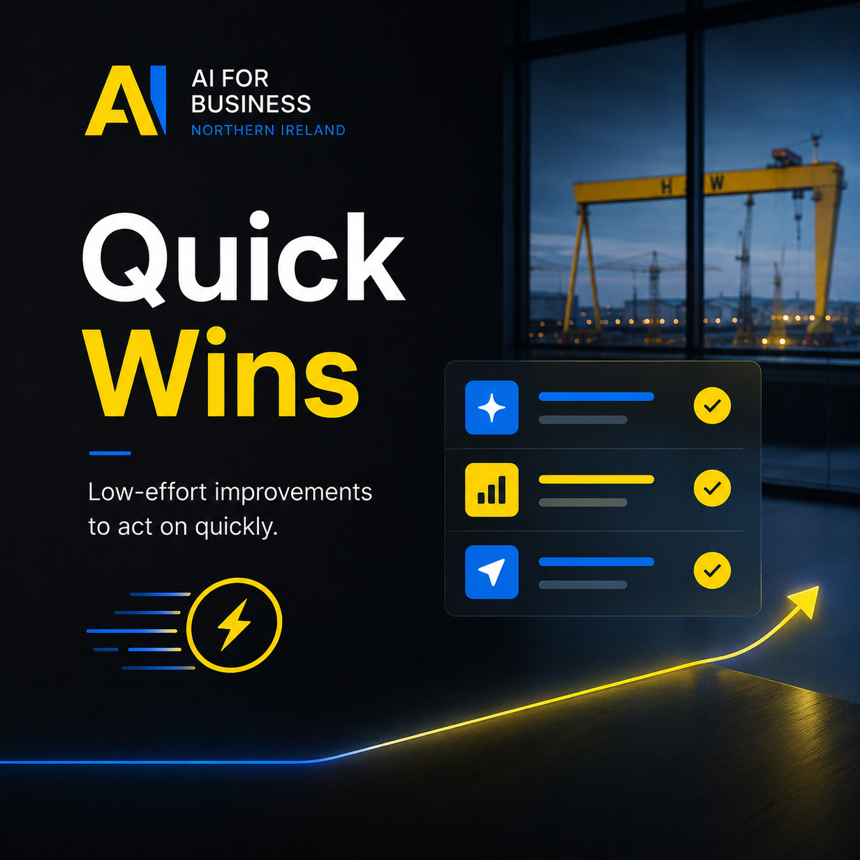 AI Automation Quick Wins | AI For Business Northern Ireland Quick AI automation and process improvement opportunities for businesses in Belfast and Northern Ireland.